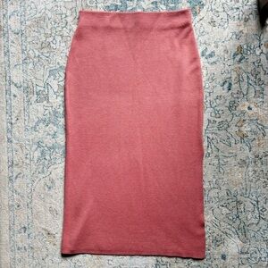 House of Harlow Knit Sketchy Midi Skirt Pink High Slit Spring Women’s Medium